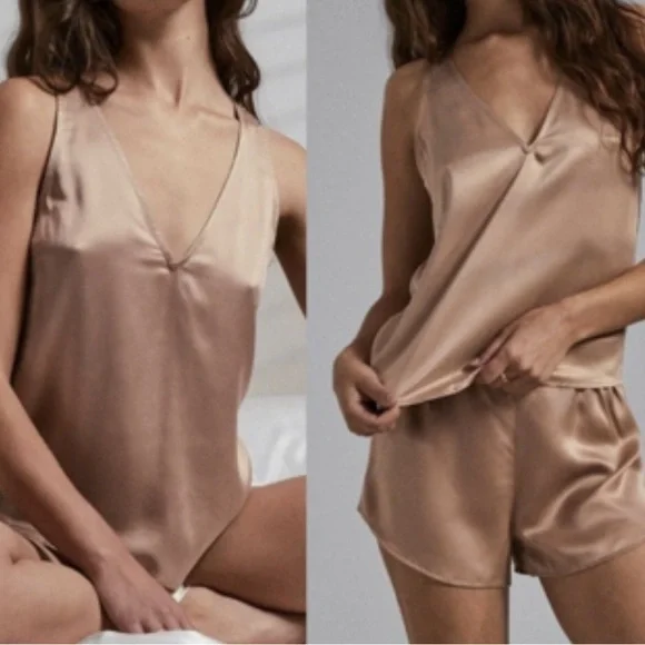 Lunya Washable Silk Pajama Tank Set Size M - Picture 2 of 4